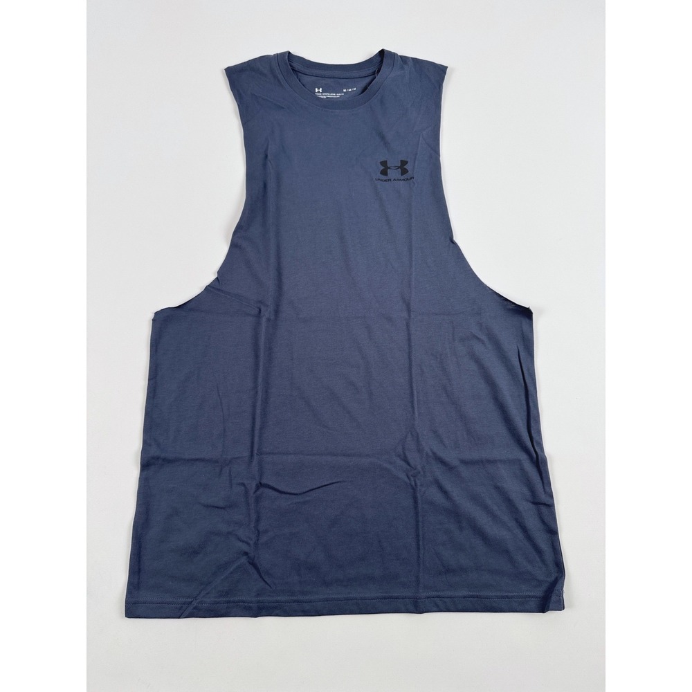 Under Armour UA Left Chest Cut Off Tank Academy Blue Medium